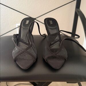 Zara Black mesh Heels